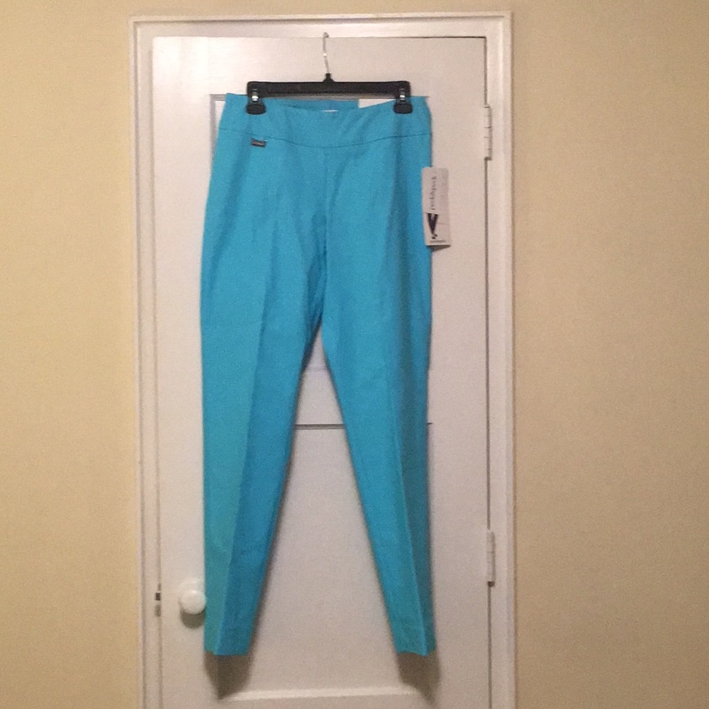 Peck & Peck light blue/aqua, straight leg ankle